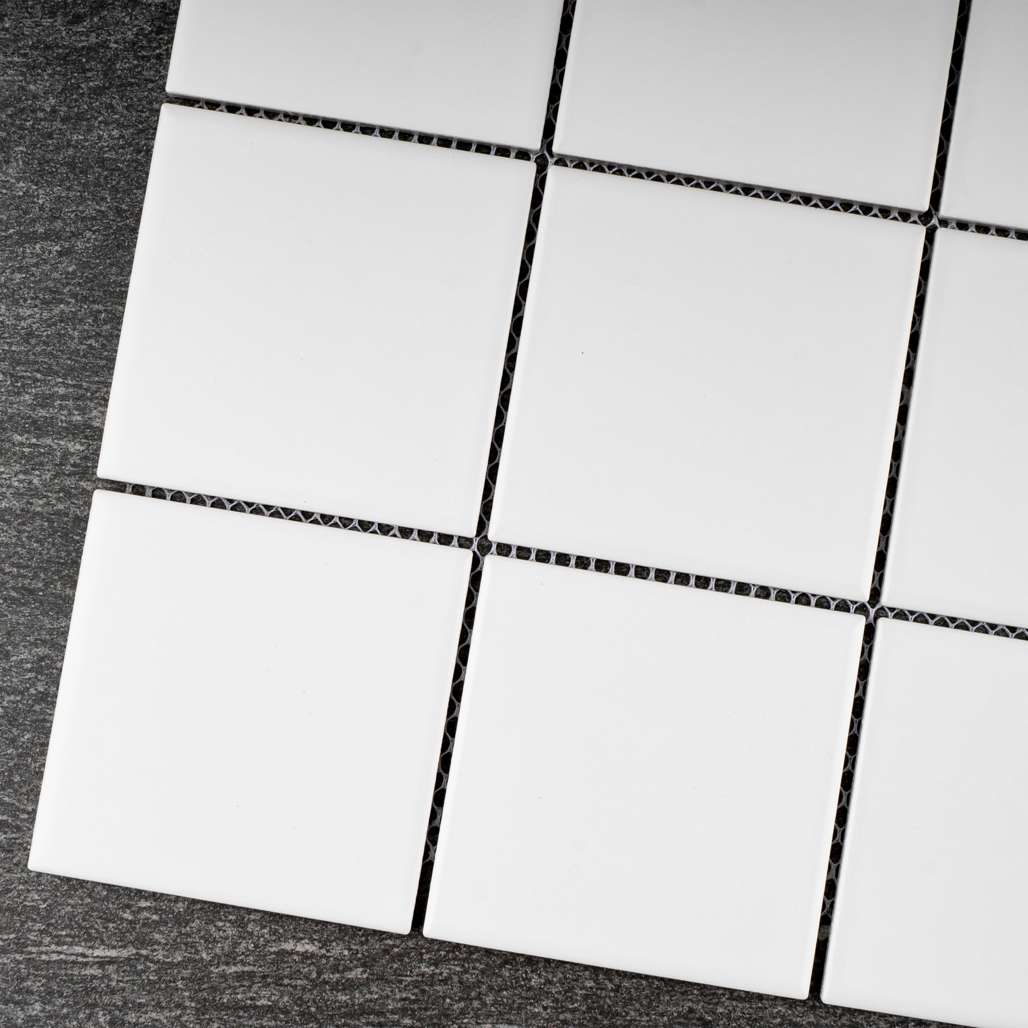 Tile Generation TPMG-09 4x4 White Porcelain - Square White Porcelain Mosaic Tile - Tile ...