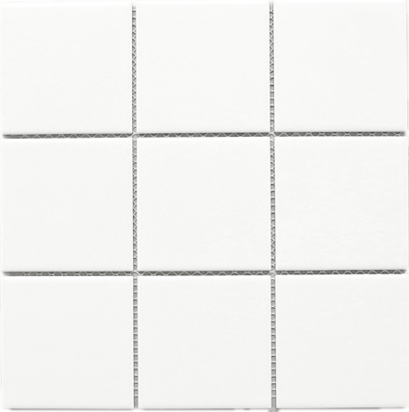 TPMG-09 4x4 White Porcelain Mosaic Tile (Matt)
