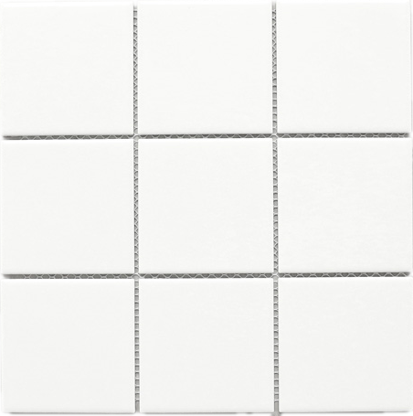 TPMG-09 4x4 White Porcelain - Square White Porcelain Mosaic Tile