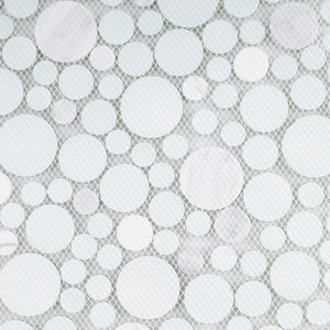 TBUBWG-01 Random Circle Glass Mix Stone Mosaic Tile in Mint Green and White
