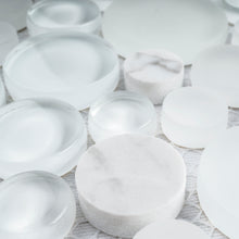 TBUBWG-02 Random Circle Glass Mix Stone Mosaic Tile in White