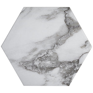 CA-MAH8B Calacatta Majestic 7.7" x 8.9" Hexagon Porcelain Patterned Wall & Floor Tile