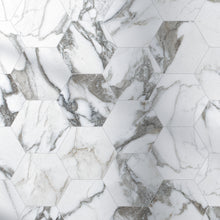 CA-MAH8B Calacatta Majestic 7.7" x 8.9" Hexagon Porcelain Patterned Wall & Floor Tile