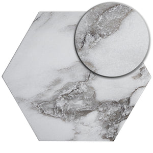 CA-MAH8B Calacatta Majestic 7.7" x 8.9" Hexagon Porcelain Patterned Wall & Floor Tile