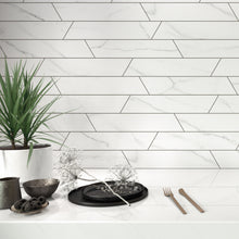 CA-WH-CHV Calacatta White 3x16 Chevron Porcelain Wall and Floor Tile