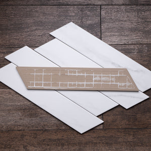 CA-WH-CHV Calacatta White 3x16 Chevron Porcelain Wall and Floor Tile