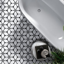 CO-BLH8 Corola Black 7.7"x8.9" Hexagon Porcelain Patterned Wall & Floor Tile
