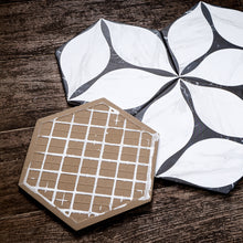 CO-BLH8 Corola Black 7.7"x8.9" Hexagon Porcelain Patterned Wall & Floor Tile