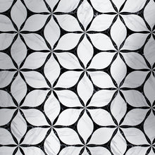 CO-BLH8 Corola Black 8" x 9" Hexagon Porcelain Patterned Wall & Floor Tile