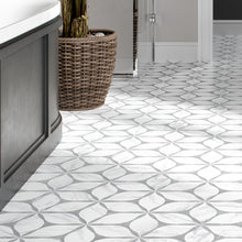 CO-GRH8 Corola Gray 7.7" x 8.9" Hexagon Porcelain Patterned Wall & Floor Tile