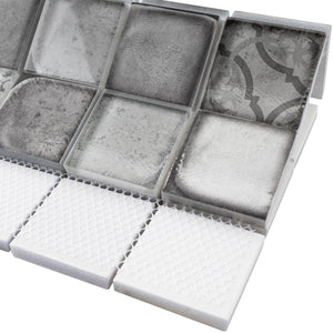 TCRNG-02 Classic Roman Gray 2x2 Glass Mosaic Tile