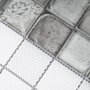 TCRNG-02 Classic Roman Gray 2x2 Glass Mosaic Tile