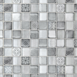 TCRNG-02 Classic Roman Gray 2x2 Glass Mosaic Tile