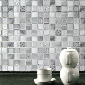 TCRNG-02 Classic Roman Gray 2x2 Glass Mosaic Tile