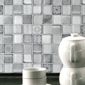 TCRNG-02 Classic Roman Gray 2x2 Glass Mosaic Tile