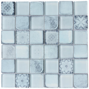 TCRNG-03 Classic Roman Blue 2x2 Glass Mosaic Tile