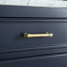 1912-36-04  36" Marine Blue Bathroom Vanity Cabinet Set Marble Top and Sink