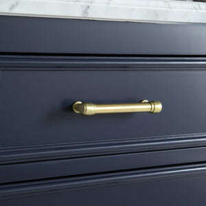 1912-36-04  36" Marine Blue Bathroom Vanity Cabinet Set Marble Top and Sink