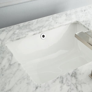 1913-48-01  48" Matt White Bathroom Vanity Cabinet Set Marble Top and Sink