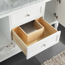 1913-48-01  48" Matt White Bathroom Vanity Cabinet Set Marble Top and Sink