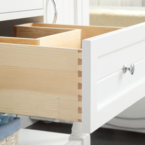 1913-48-01  48" Matt White Bathroom Vanity Cabinet Set Marble Top and Sink