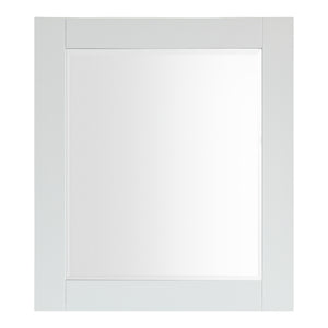 1915-30-01  30" Matt White Bathroom Vanity Cabinet Set Marble Top and Sink