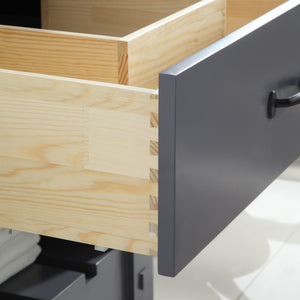 1915-30-02  30" Charcoal Grey Bathroom Vanity Cabinet Set Marble Top and Sink