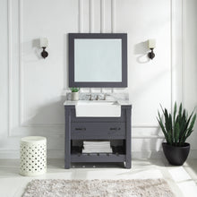 1915-36-02  36" Charcoal Grey Bathroom Vanity Cabinet Set Marble Top and Sink