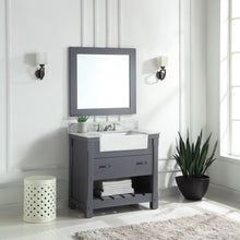 1915-36-02  36" Charcoal Grey Bathroom Vanity Cabinet Set Marble Top and Sink