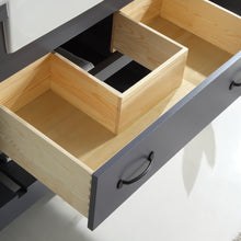 1915-36-02  36" Charcoal Grey Bathroom Vanity Cabinet Set Marble Top and Sink