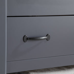 1915-36-02  36" Charcoal Grey Bathroom Vanity Cabinet Set Marble Top and Sink