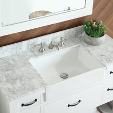 1915-48-01  48" Matt White Bathroom Vanity Cabinet Set Marble Top and Sink