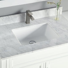 1916-36-01  36" Matt White Bathroom Vanity Cabinet Set Marble Top and Sink