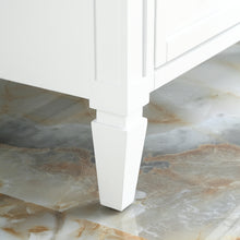 1916-36-01  36" Matt White Bathroom Vanity Cabinet Set Marble Top and Sink