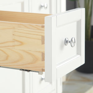 1916-42-01  42" Matt White Bathroom Vanity Cabinet Set Marble Top and Sink