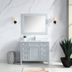 1916-42-03  42" Empire Grey Bathroom Vanity Cabinet Set Marble Top and Sink