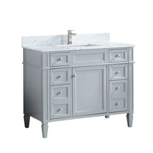 1916-42-03  42" Empire Grey Bathroom Vanity Cabinet Set Marble Top and Sink