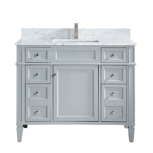 1916-42-03  42" Empire Grey Bathroom Vanity Cabinet Set Marble Top and Sink