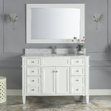 1916-48-01 48" Matt White Bathroom Vanity Cabinet Set Marble Top and Sink