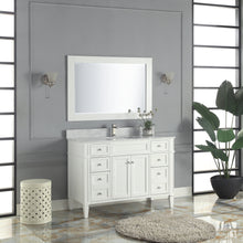 1916-48-01 48" Matt White Bathroom Vanity Cabinet Set Marble Top and Sink