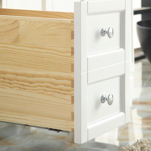 1916-48-01 48" Matt White Bathroom Vanity Cabinet Set Marble Top and Sink