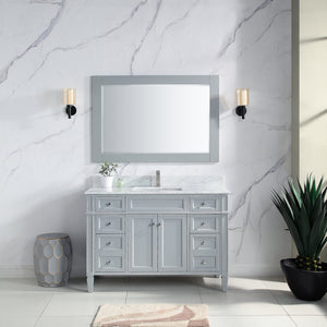 1916-48-03 48" Light Grey Bathroom Vanity Cabinet Set Marble Top and Sink