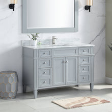 1916-48-03 48" Light Grey Bathroom Vanity Cabinet Set Marble Top and Sink