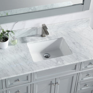 1916-48-03 48" Light Grey Bathroom Vanity Cabinet Set Marble Top and Sink