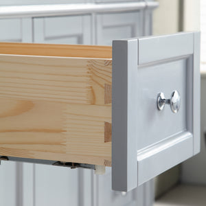 1916-48-03 48" Light Grey Bathroom Vanity Cabinet Set Marble Top and Sink