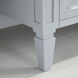 1916-48-03 48" Light Grey Bathroom Vanity Cabinet Set Marble Top and Sink