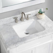 1917-36-01  36" Matt White Bathroom Vanity Cabinet Set Marble Top and Sink
