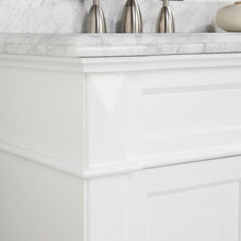 1917-36-01  36" Matt White Bathroom Vanity Cabinet Set Marble Top and Sink