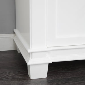 1917-36-01  36" Matt White Bathroom Vanity Cabinet Set Marble Top and Sink