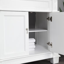 1917-36-01  36" Matt White Bathroom Vanity Cabinet Set Marble Top and Sink